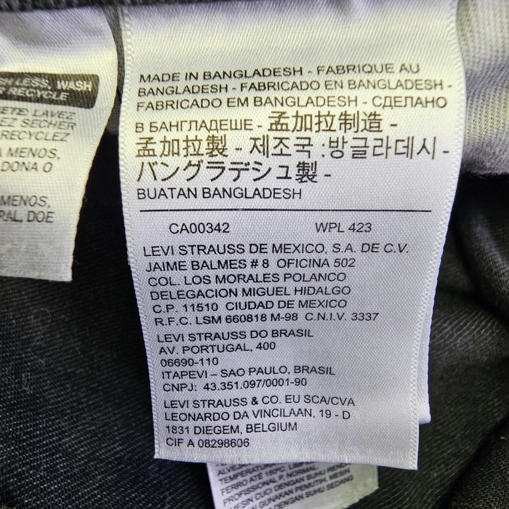Levis 541 Athletic Taper Mens Jeans 46x29 Dark Gray Charcoal Stretch 187570019